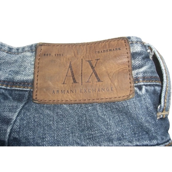 Armani Exchange Jeans Distressed Splatter Holes Grunge Punk alt egirl Short P - Picture 10 of 13